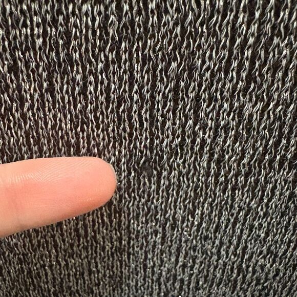 TravelSmith Metallic Knit Turtleneck Sweater Silver Black Evening Size Large - Picture 5 of 7